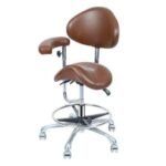 Ergonomic Adjustable Swivel Pu Leather Dental Saddle Stool Chair With Backrest