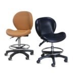 Mobile Surgical Dental Chair PU Leather Nurse's Doctor Stool With Backrest